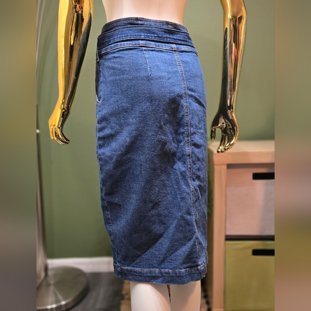 KanCan High Waisted Strappy Jean Skirt Size S - Picture 7 of 8